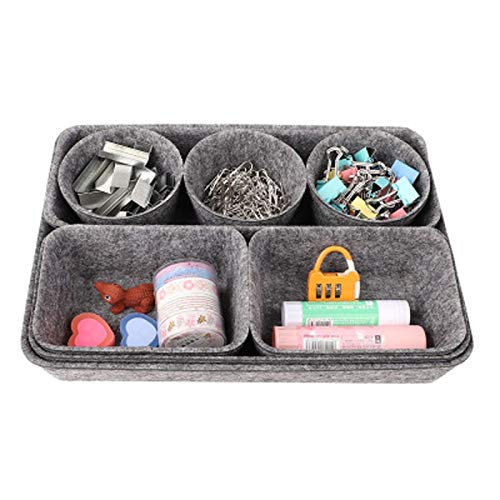 Foldable Storage Cubes with Dual Handles - Blue Felt Storage Bins for Organizing Shelves, Closet, Nursery & Office | Space-Saving Overlapping Design for Home Organization & Kids Room Storage