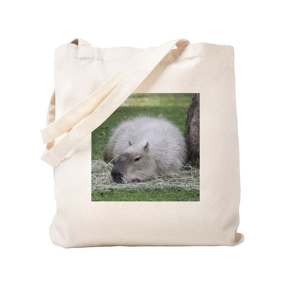 Capybara 215 Natural Canvas Tote Bag - Eco-Friendly Reusable Shopping Bag for Groceries, Beach & Daily Use | Cute Animal Print Design