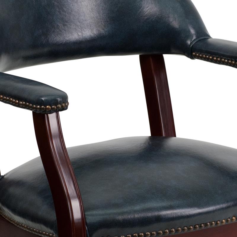 Premium FLASH Vinyl Conference Chair with Accent Nailhead Trim & Smooth-Rolling Casters - Ergonomic Office Chair for Executive Meetings, Home Office & Professional Workspaces