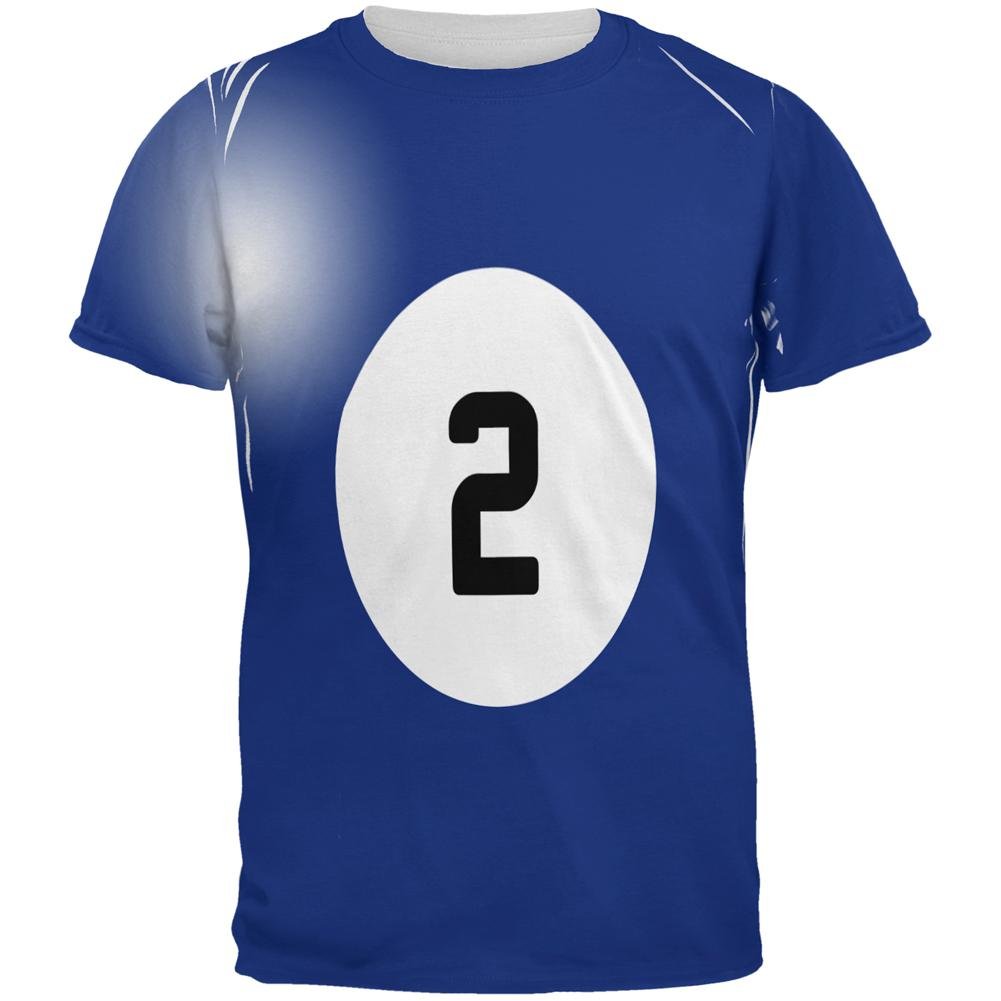 Old Glory Halloween Billiard Pool Ball Two Costume All Over Print Men's T-Shirt Multi MD - Perfect for Halloween Parties & Pool-Themed Events