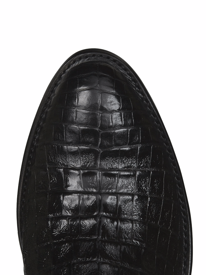 Lucchese M1636.R4 Men's Charles Belly Caiman Cowboy Boots - Black Western Boots for Rodeo, Country Dance & Casual Wear