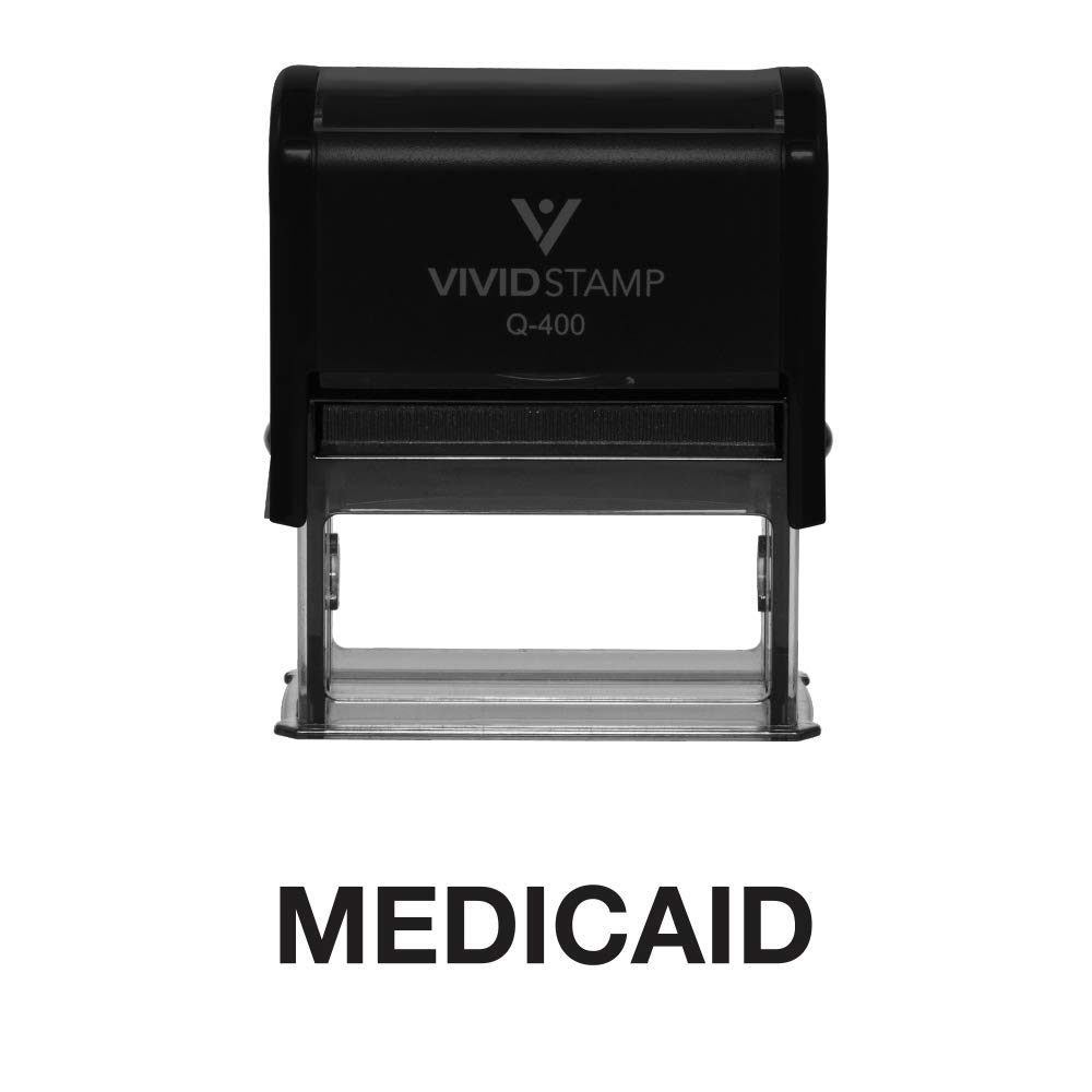 Medicaid Office Self Inking Rubber Stamp with Black Ink - X-Large Size for Official Documents, Forms & Paperwork