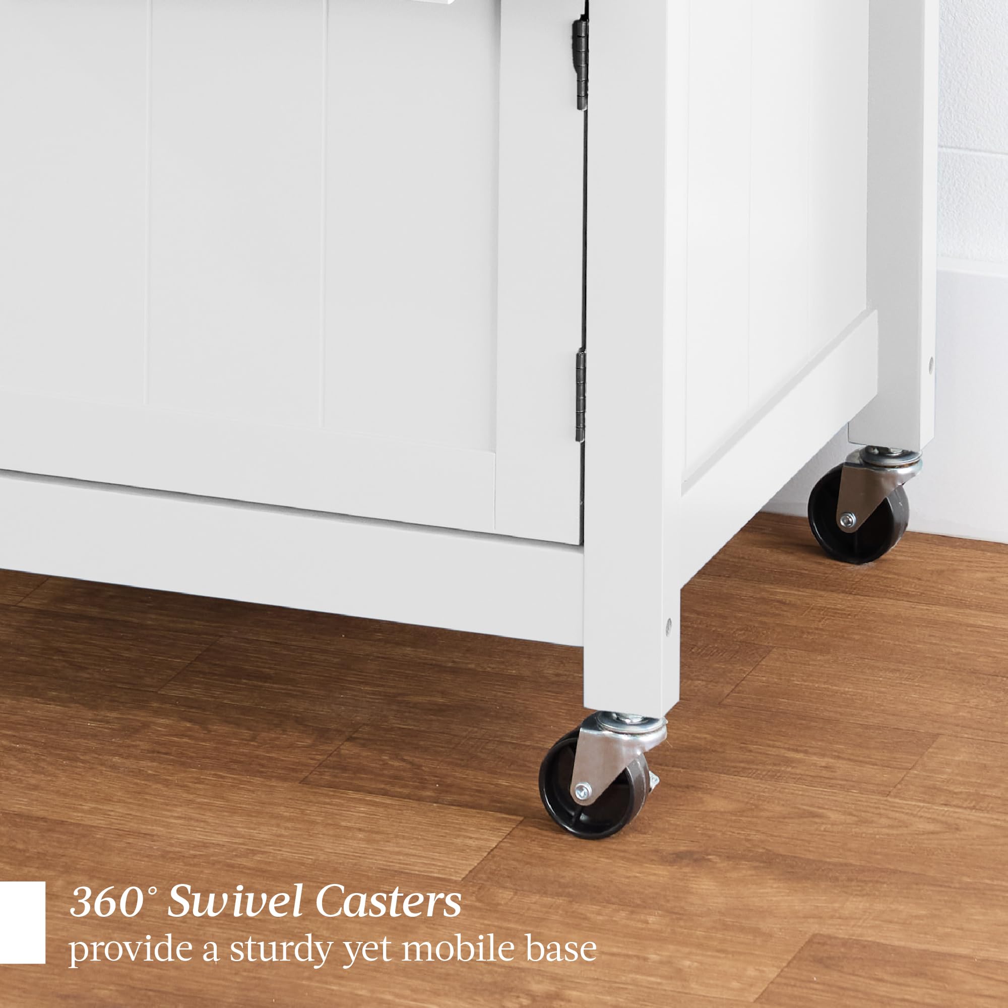 Best Choice Products Rolling Kitchen Island Cart with Single Door Cabinet, Drawer, Sliding Tray, Hidden Outlet & Lockable Wheels - White | Mobile Kitchen Storage for Small Spaces, Apartment Cooking & Entertaining