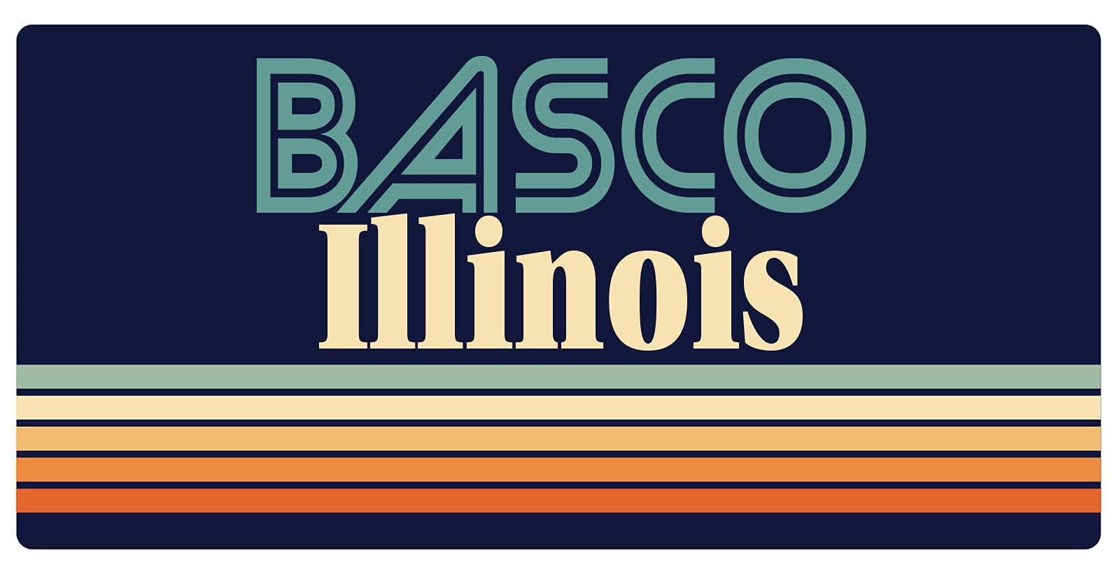 Vintage Retro Style 5 x 2.5 Inch Refrigerator Magnet - Basco Illinois Inspired Design for Kitchen, Office & Home Decor
