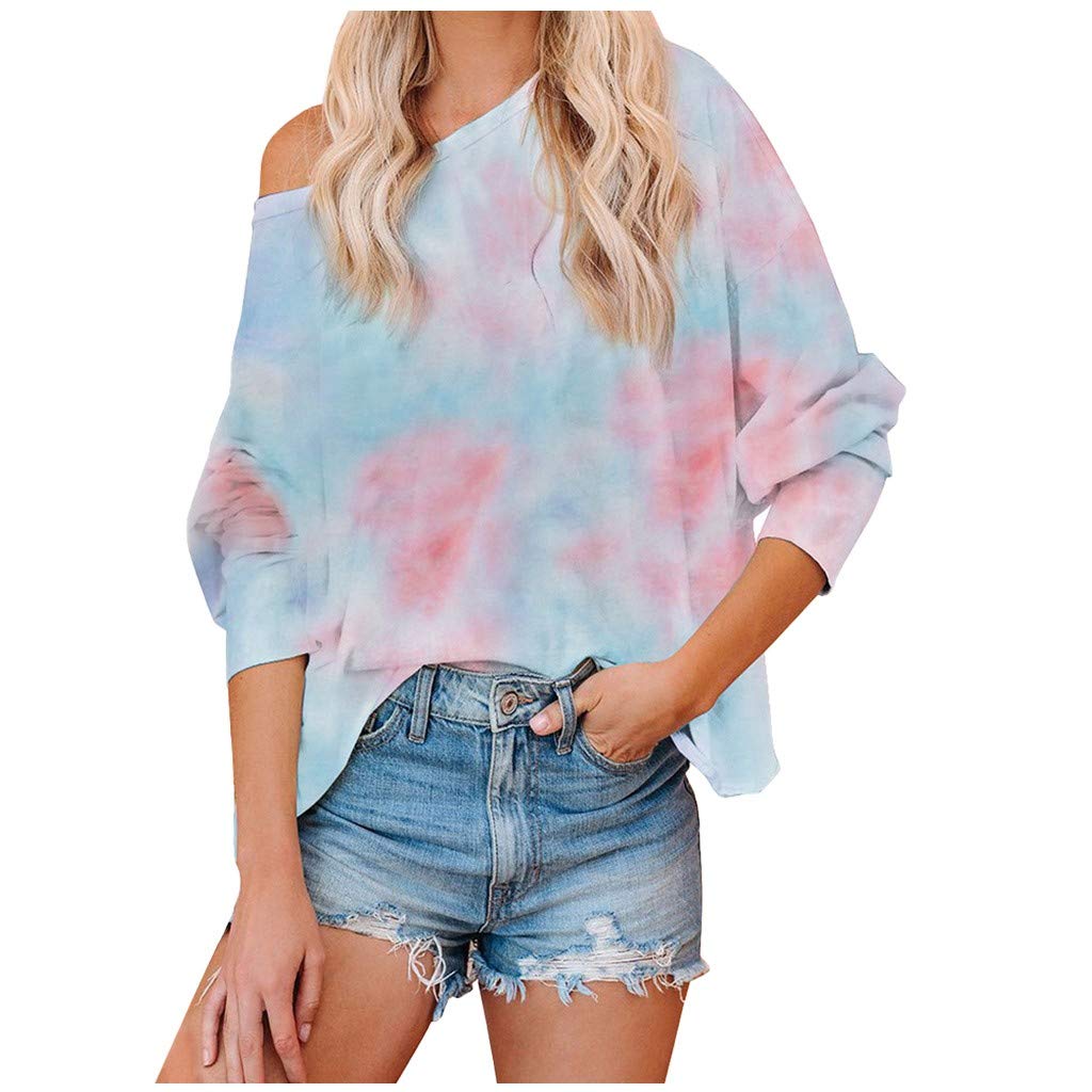 Plus Size Women's Color Block Tie Dye Off Shoulder Oversized Sweatshirt | Casual Long Sleeve Pullover Top for Lounge & Streetwear
