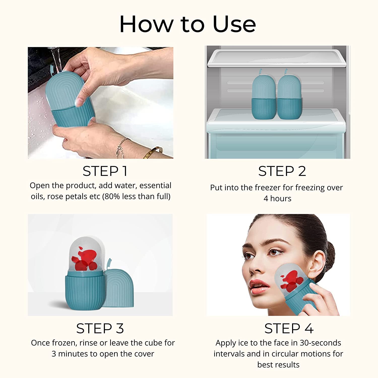**MVM Enterprise Ice Roller for Face, Neck & Eyes – Reusable Facial Massage Tool for Glowing & Tightened Skin – Portable & Easy to Use – Perfect for Home, Travel & Post-Workout Recovery**