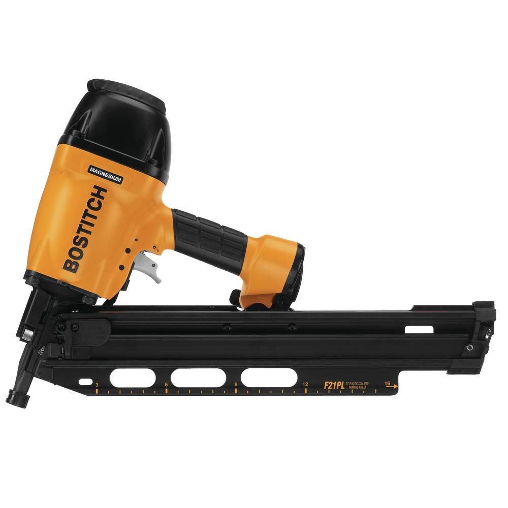 BOSTITCH F21PL Framing Nailer & BTFP3KIT Air Compressor Combo Kit - Professional Pneumatic Nail Gun Set for Wood Framing, Roofing, Deck Building and Construction Projects