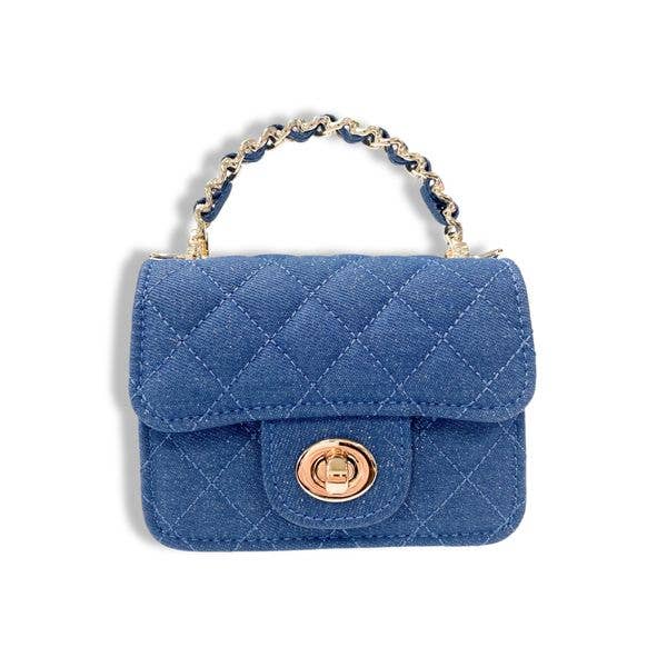 Sparkly Denim Quilted Crossbody Purse for Women - Stylish Black Evening Bag with Rhinestones, Perfect for Parties, Date Nights & Special Occasions