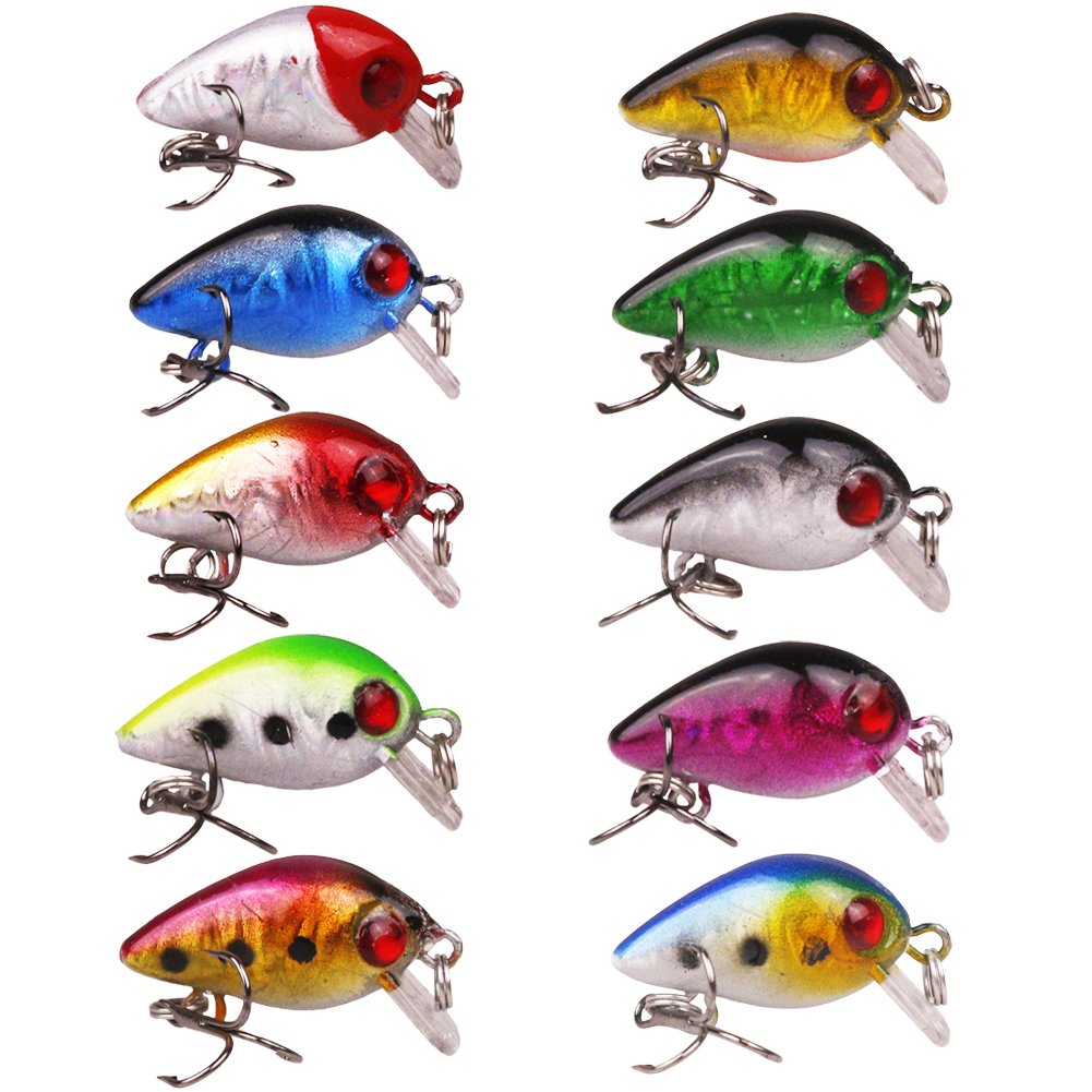 FREE FISHER 10PCS Crankbaits Fishing Lure Set - Hard Baits, Swimbaits & Minnow Vib Lures Kit for Trout, Bass, Perch - Topwater & Boat Ocean Fishing Tackle - Perfect for Freshwater & Saltwater Angling