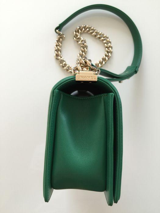 Chanel Boy Medium Flap Bag in Green | Luxury Leather Handbag for Women | Perfect for Parties, Work & Everyday Use