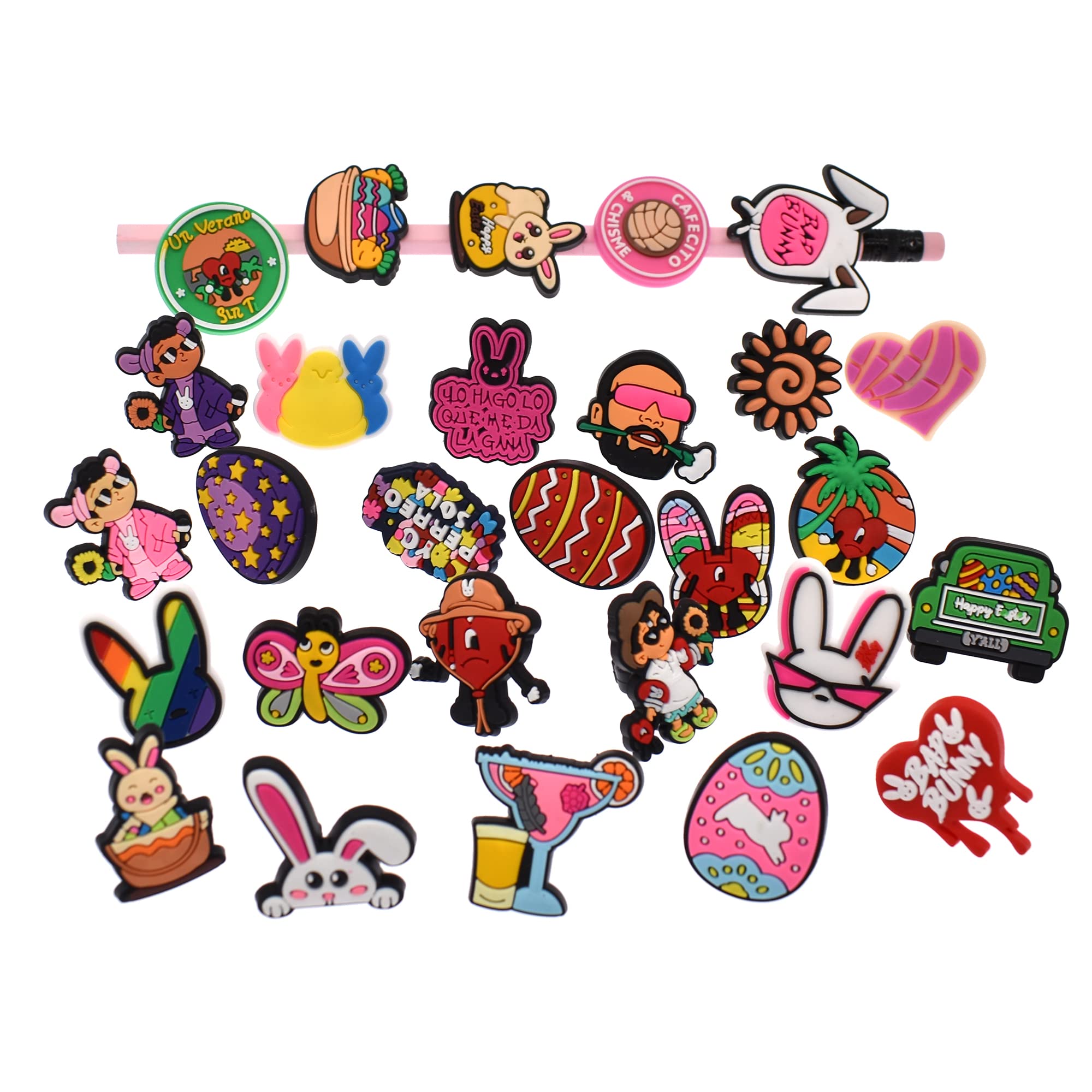 28PCS Easter Pencil Toppers - Cute Bunny Pencil Decorations for School, Office & Student Rewards | Easter Party Favors & Classroom Supplies | Perfect for Easter Gifts, Egg Hunts & Spring Celebrations