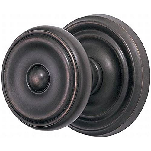 Waverly Knob Passage Door Handle - Oil Rubbed Bronze with Rose Design | Perfect for Bedroom, Bathroom & Interior Doors
