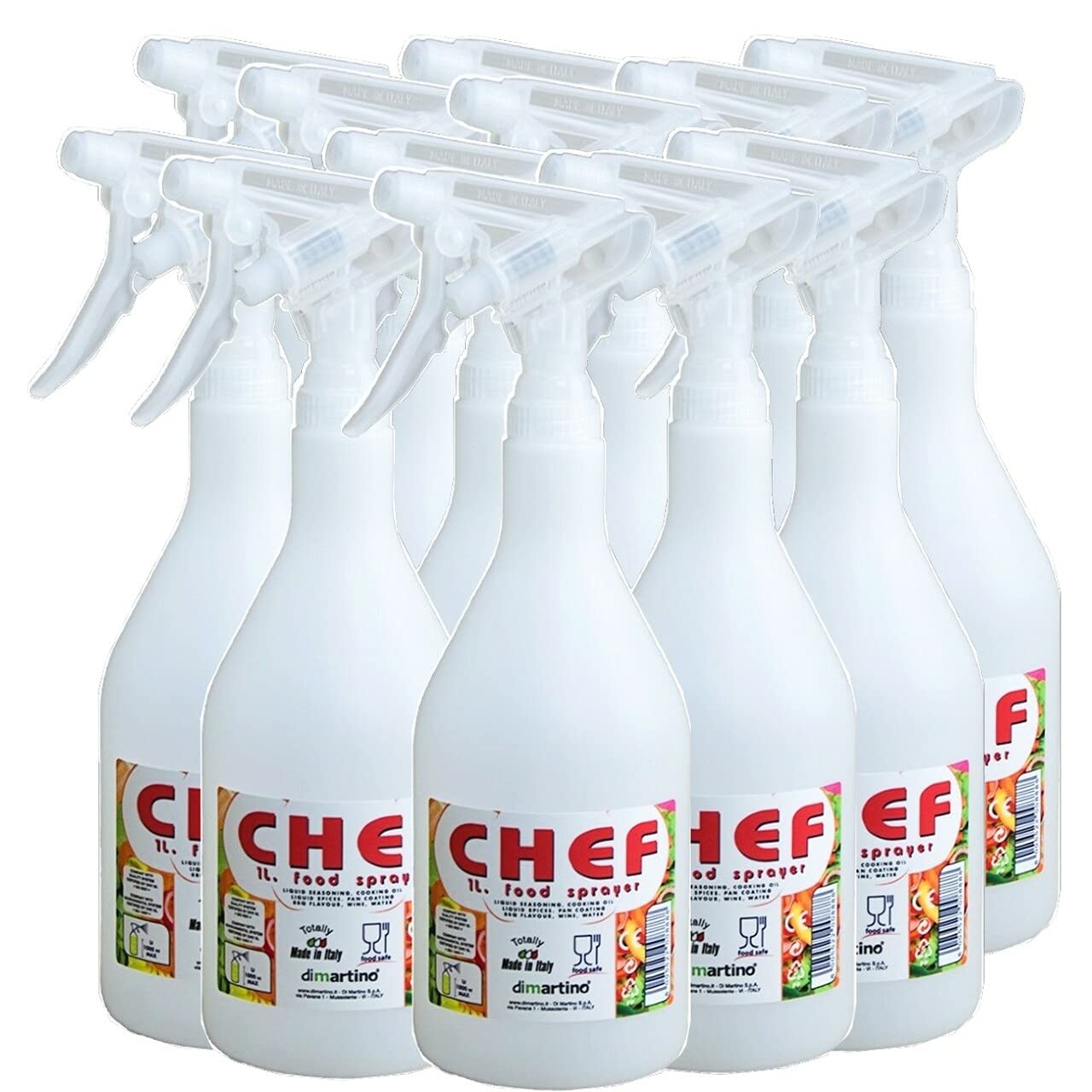 BPA-Free Food Grade Spray Bottle 1L / 33.8oz (24 Pack) - Safe for Water, Vinegar, Milk, Juice, Beer & Liquor | Kitchen, Restaurant, Bar & Home Cleaning Use