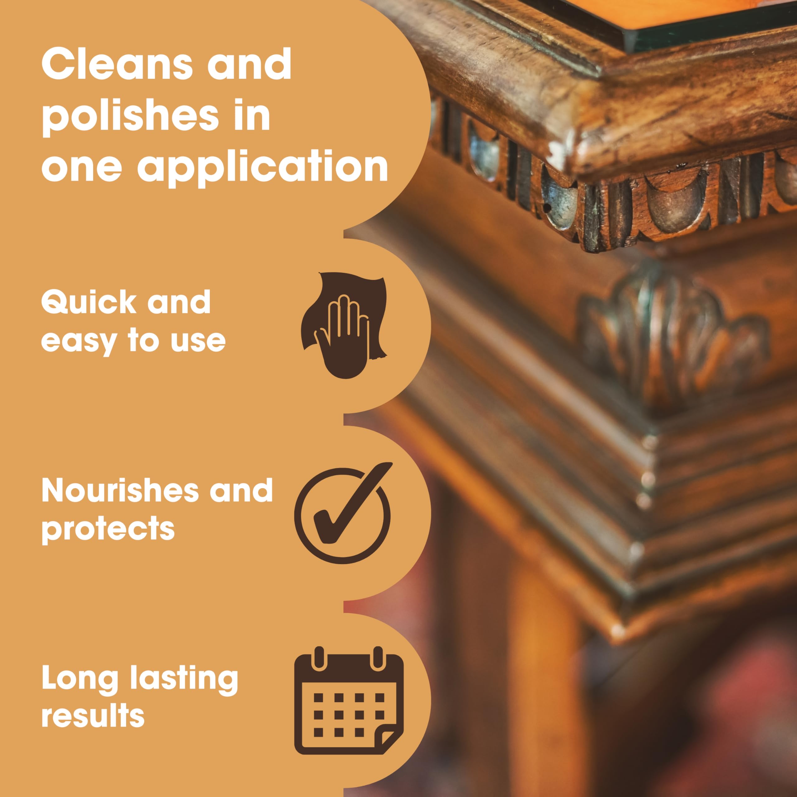 Premium Beeswax Polish for Wood Furniture - Natural Wood Finish Wax | Protects & Restores All Wood Surfaces (6.8 Fl Oz) | Ideal for Tables, Chairs, Cabinets & Antique Wood Care