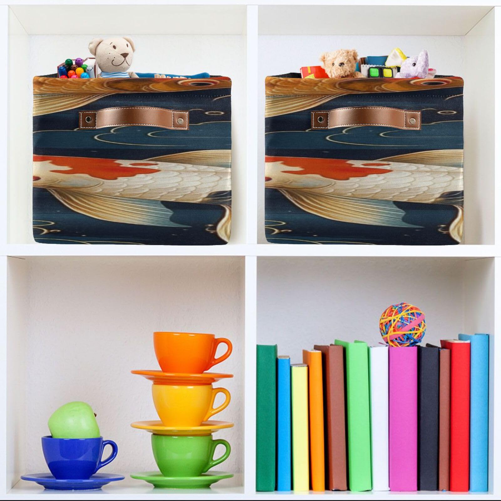 Large Foldable Storage Baskets with Handles - 2 Pack Closet Organizers & Home Storage Bins for Shelves, Bedroom, Laundry Room | Space Saving Organization Solution for Clothes, Toys & Household Items