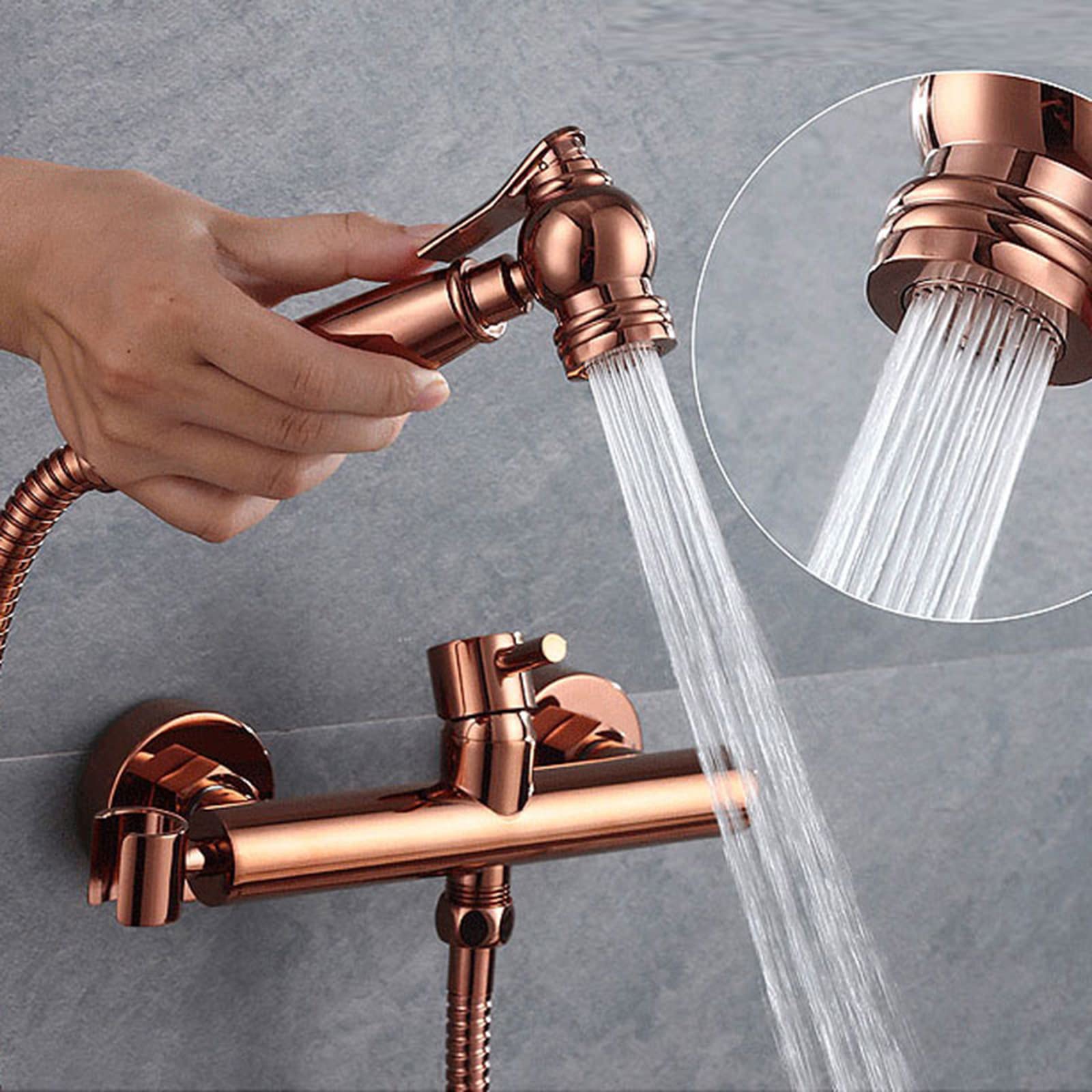 Rose Gold Bidet Sprayer for Toilet - Hot & Cold Water Handheld Cloth Diaper Sprayer Kit, Brass Wall Mounted Bathroom Bidet Attachment Set | Perfect for Baby Care, Hygiene Cleaning & Modern Bathroom Upgrades