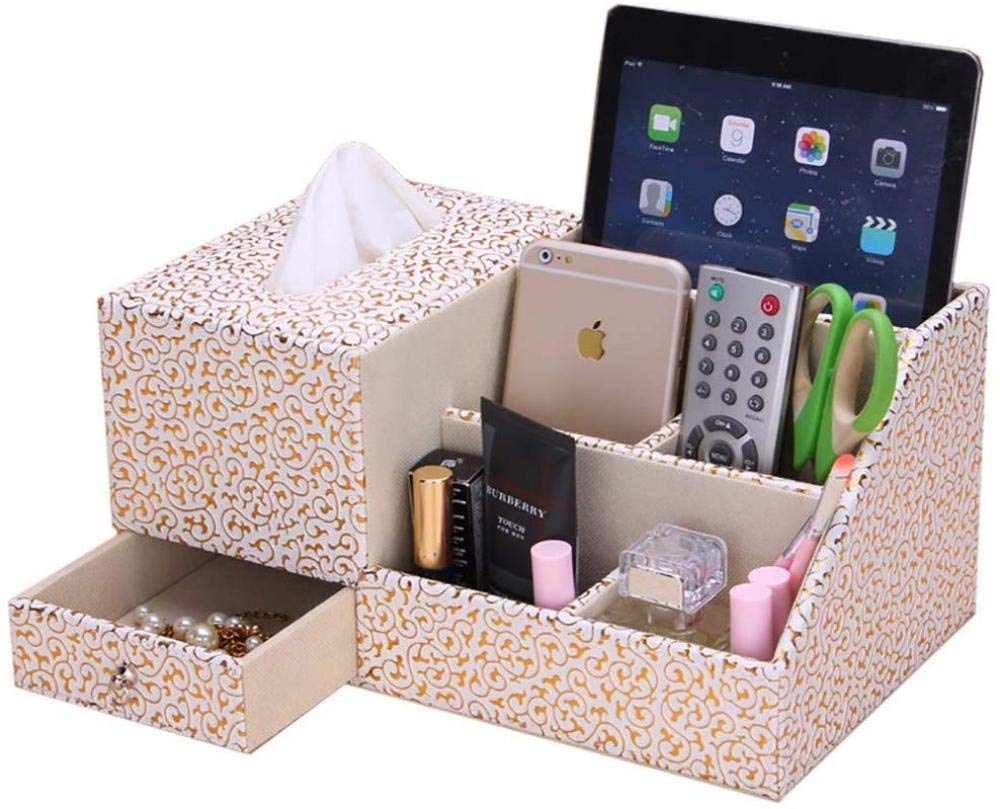 Premium PU Leather Desk Organizer Set - Multifunctional Business Card Holder, Pen/Pencil Organizer, Phone & Stationery Storage Box for Office, Home & Workspace Organization
