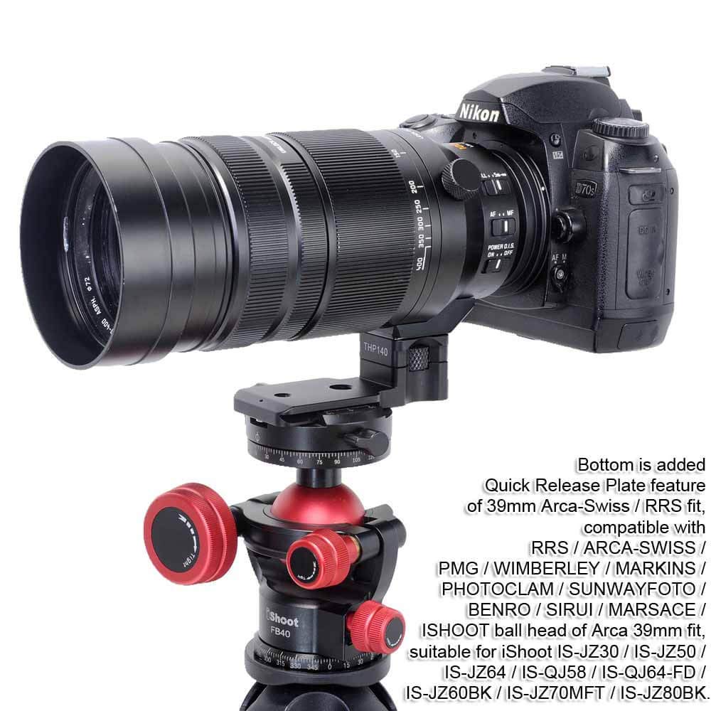 iShoot Lens Collar Replacement Foot Tripod Mount Ring Base for Panasonic Leica DG Vario-Elmar 100-400mm f/4-6.3 ASPH Power OIS Lens - Arca-Swiss Compatible Quick Release Plate - Perfect for Wildlife Photography & Outdoor Shooting