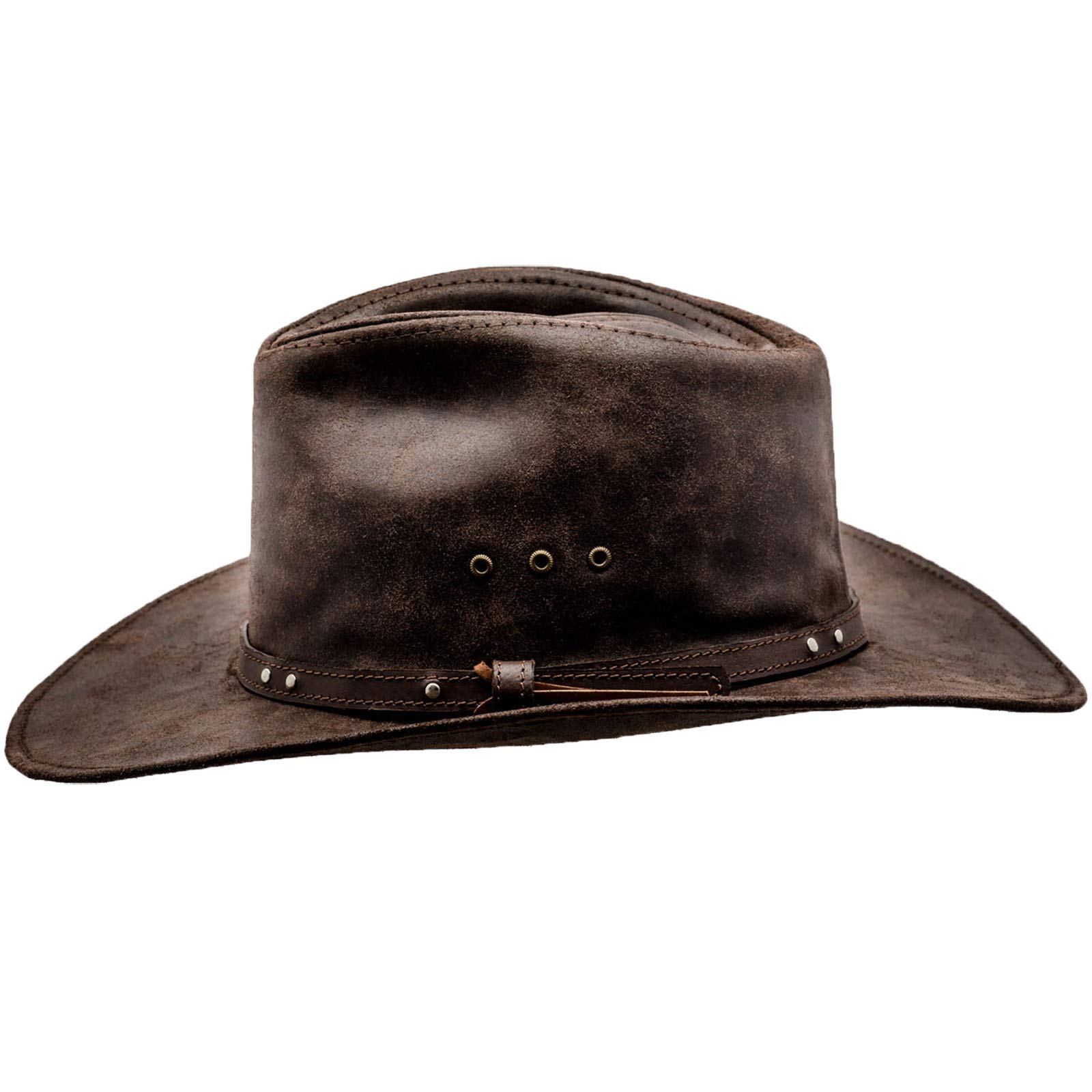 Sterkowski Genuine Cattle Leather Western Cowboy Hat - Durable Outback Style for Ranchers, Outdoor Adventures & Country Fashion