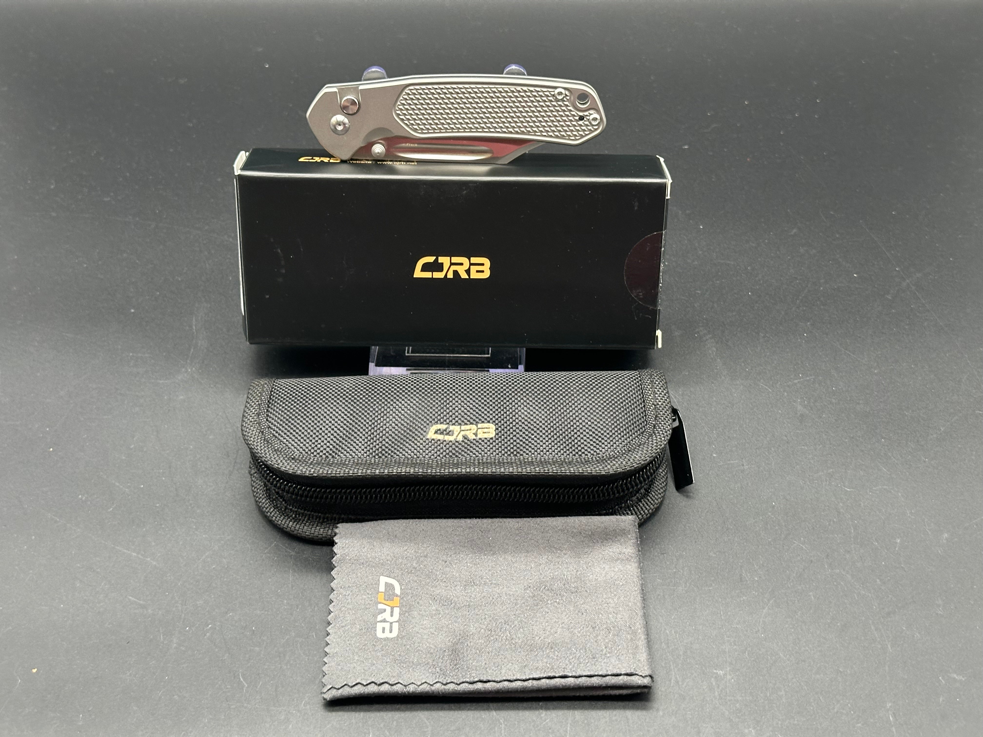 CJRB Pyrite Titanium S90V Folding Knife - Premium EDC Pocket Knife for Outdoor, Camping, Hiking & Everyday Carry