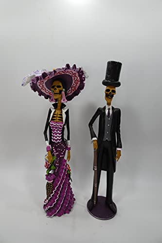 Set of 2 Handmade Mexican Day of the Dead Catrinas - 14