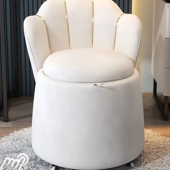 Floral Round Stool for Girls Bedroom - Cute Accent Seat for Kids Room Decor, Reading Nook & Vanity Area