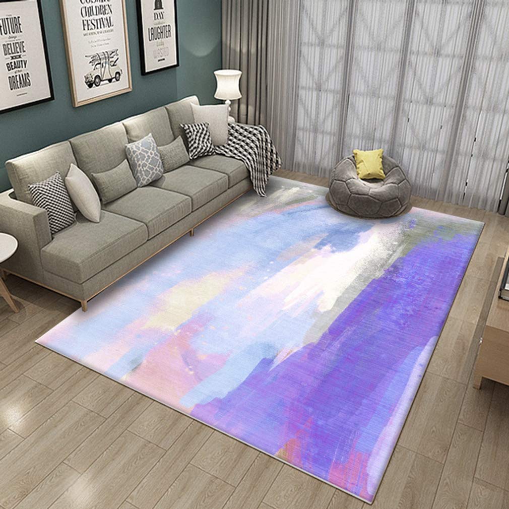 Soft Abstract Art Area Rug - 6'x6.5' Non-Slip Fleece Carpet for Living Room, Bedroom & Nursery | Modern 3D Nordic Design Indoor/Outdoor Rug for Kids Crawling, Home Decor & Runner Mat
