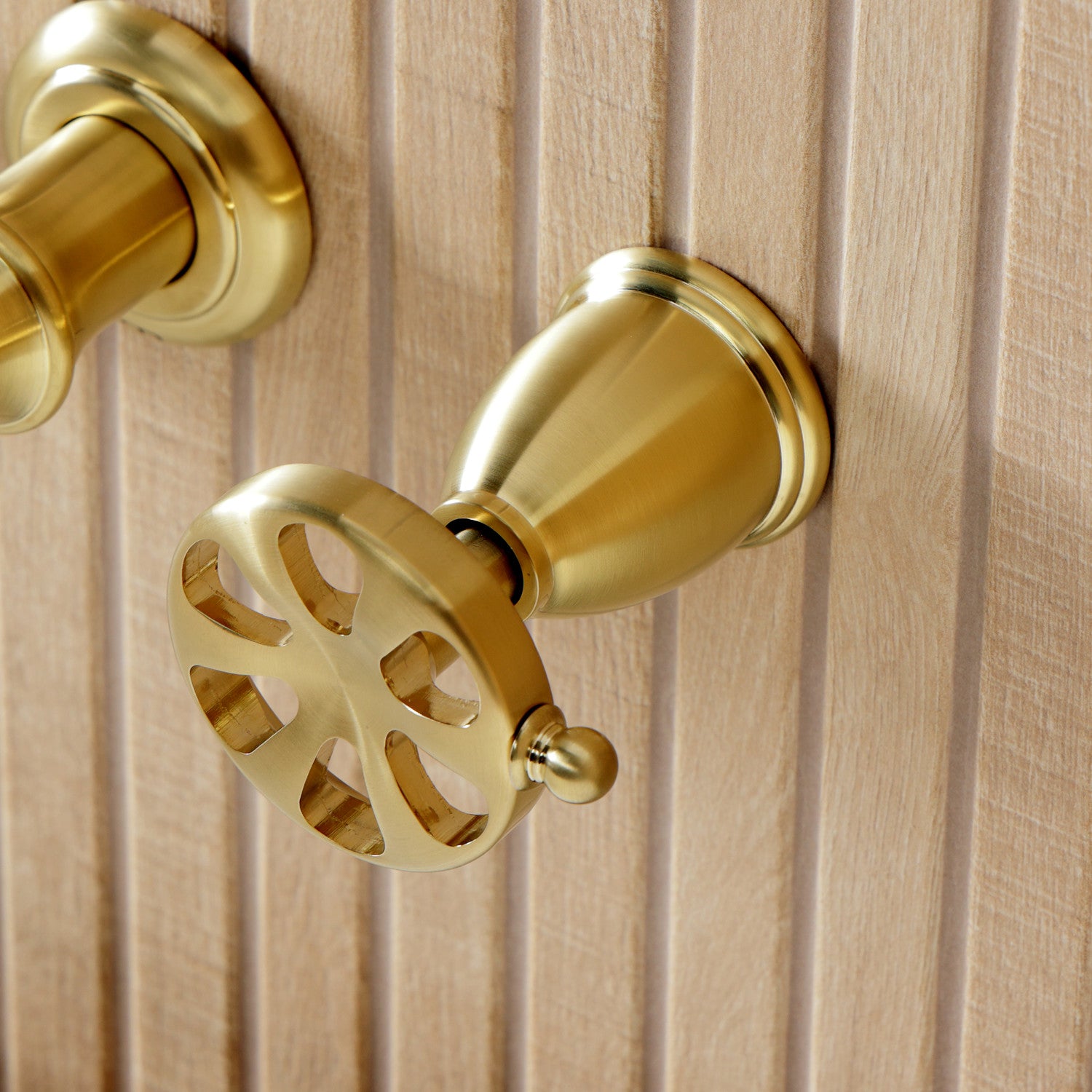 Belknap KS5027RX Brushed Brass Roman Tub Faucet - 2 Handle Wall Mount Bathroom Faucet for Luxury Bathtubs & Spa Retreats