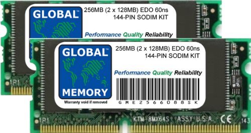 256MB (2 x 128MB) 60ns 144-PIN EDO SODIMM RAM Memory Kit - Compatible with Dell Latitude CPi Series Laptops & Notebooks - Perfect for Memory Upgrade and Performance Enhancement