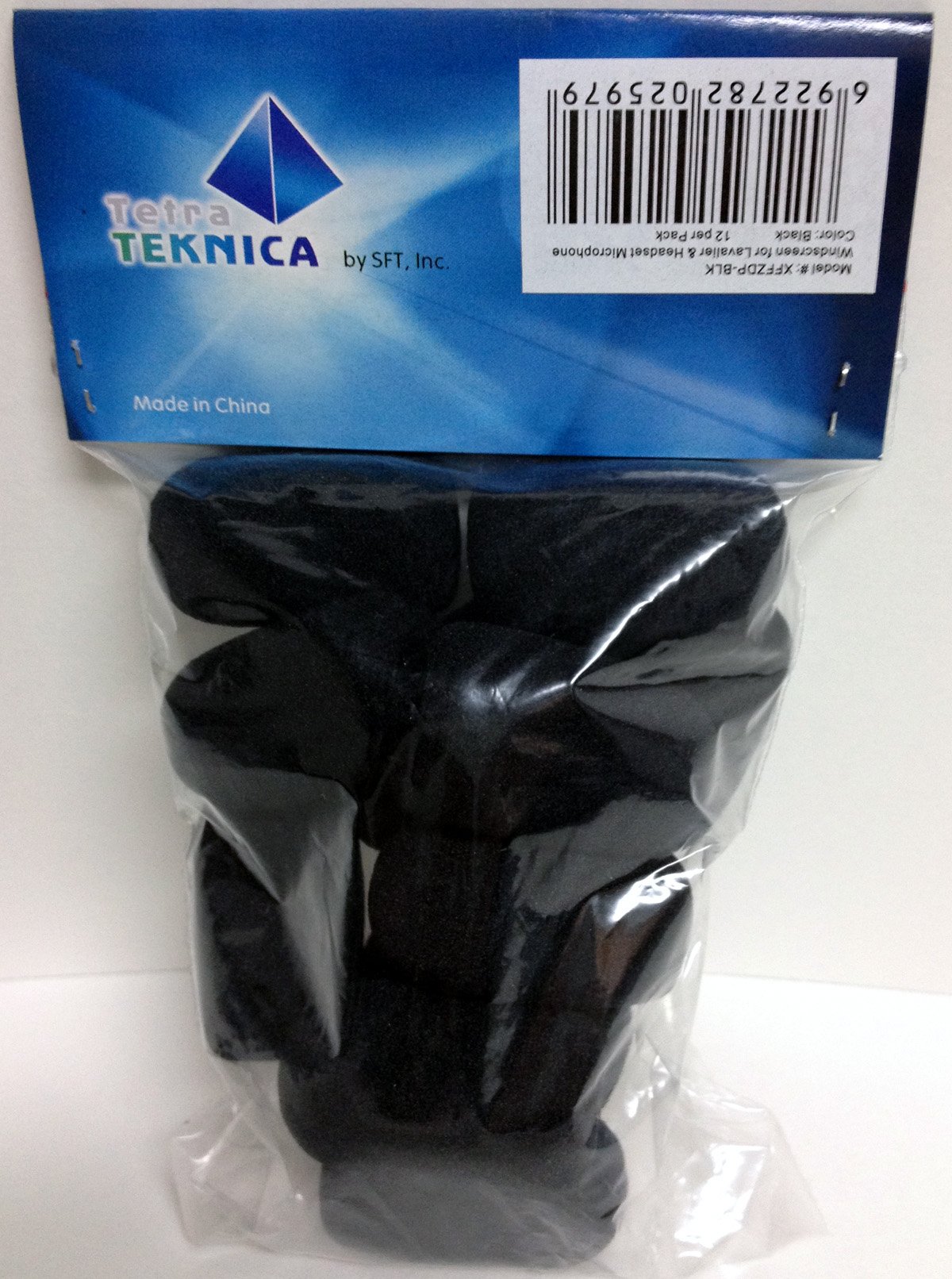 Tetra-Teknica XFFZDP-BLK Professional Lapel & Headset Microphone Windscreen - Black Foam Cover (12-Pack) for Clear Audio in Podcasting, Broadcasting & Public Speaking