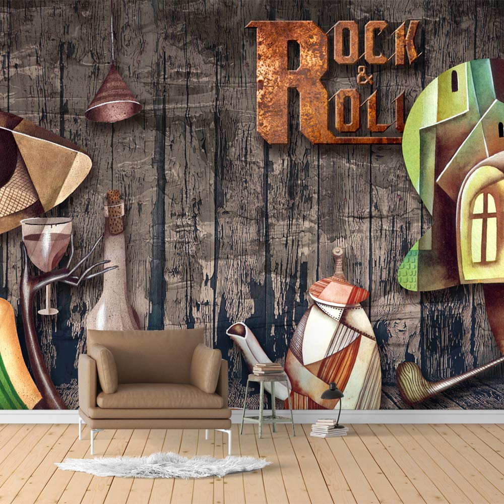 Vintage Bar Theme Removable Wallpaper - Peel and Stick Wall Mural for Bedroom (66x96 inches) - Perfect for Home Decor, Bar, Cafe & Man Cave Wall Art