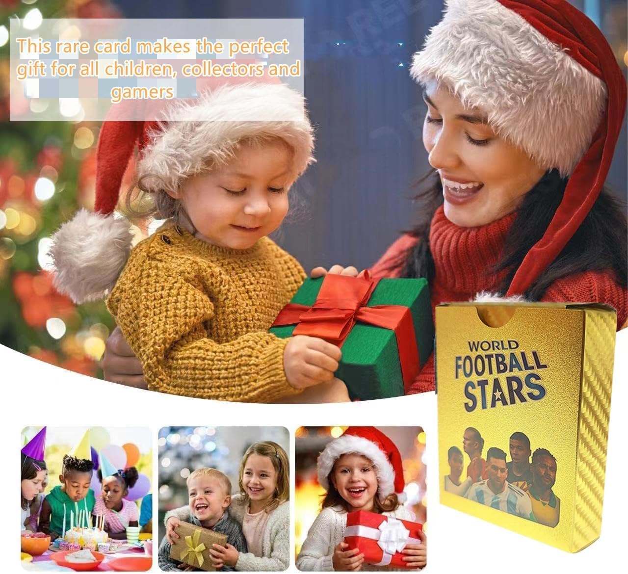 2024 World Cup & UEFA Champions League Gold Foil Soccer Trading Cards - Complete Collection Pack with No Duplicates - Perfect for Kids Gifts, Collectors & Fantasy Football Fans