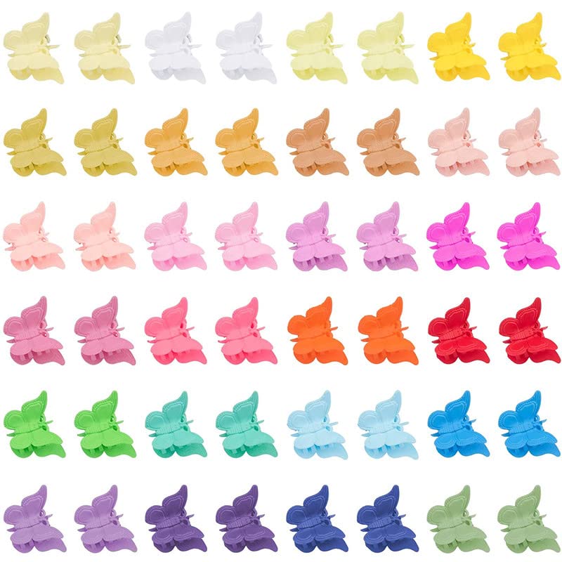 BELICIA 100 Packs Pastel Butterfly Hair Clips - Mini Cute Hair Accessories for Girls & Women, Matte Colors, 90s Style Hair Clips with Box - Perfect for School, Parties, and Everyday Hairstyles