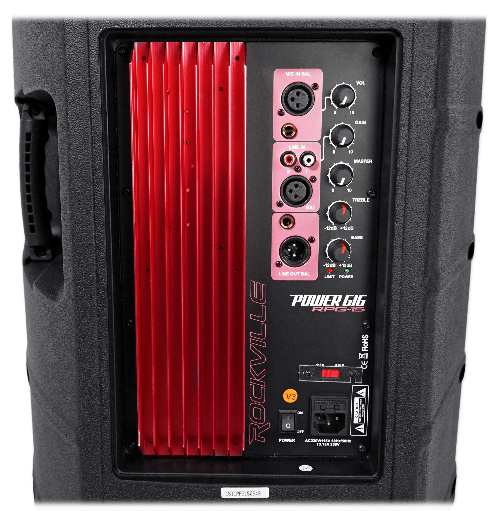 Rockville RPG15 15 Inch 1000W Professional Powered PA Speaker System with Built-in Bluetooth, 2-Way Sound & Headset Microphone - Ideal for Live Music, DJ Gigs, Outdoor Events & Public Speaking