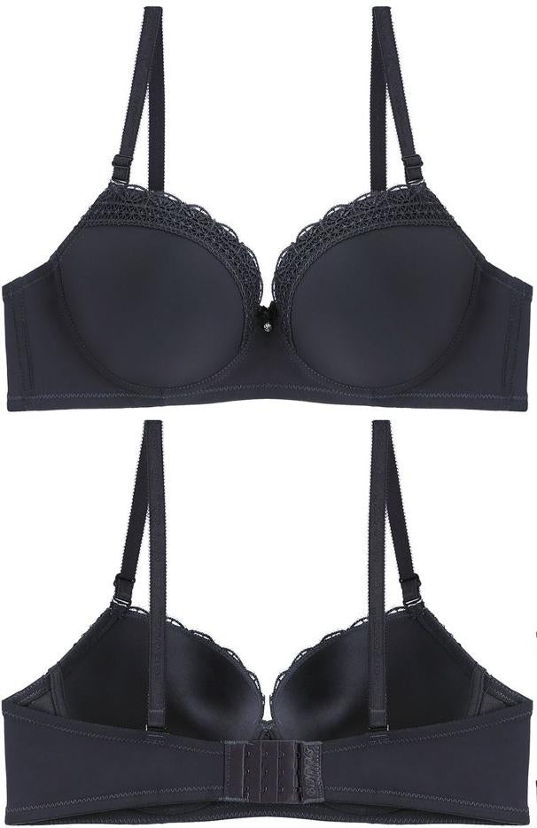 Scalloped Lace Trim Thin Cup Bra - Comfortable & Sexy Underwear for Everyday Wear or Special Occasions