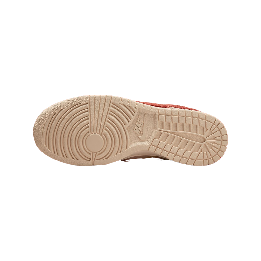 Nike Women's Dunk Low Sneakers - Terry Swoosh Shimmer Mars Stone Sanddrift DZ4706-200 | Casual Fashion Shoes for Women | Perfect for Streetwear, Gym & Everyday Wear
