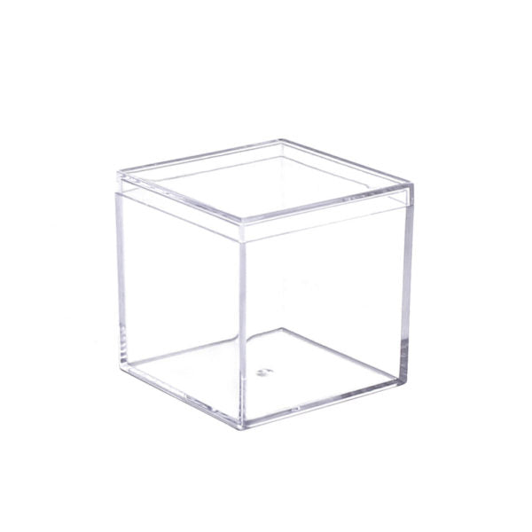 2 Inch Clear Square Plastic Boxes with Lid - 6 Pack for Jewelry, Crafts, and Small Storage | Organize Beads, Buttons, and DIY Supplies