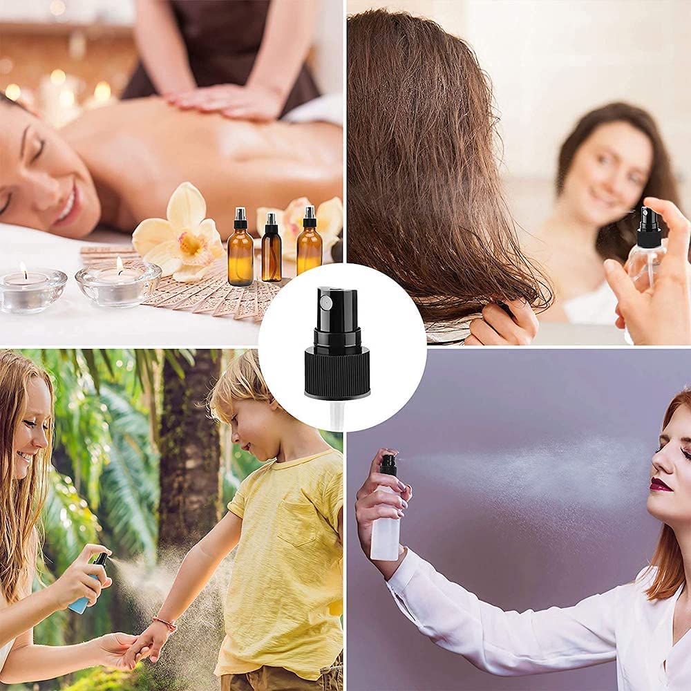 Hunky Dory 30ml Empty Plastic Refillable Fine Mist Spray Bottle - Transparent Black for Salon, Cosmetic, Hand Sanitizer, Toner, Perfume, Lotion & Essential Oils - Travel Size (Pack of 12) - Perfect for Home, Salon, Travel & DIY Beauty Products