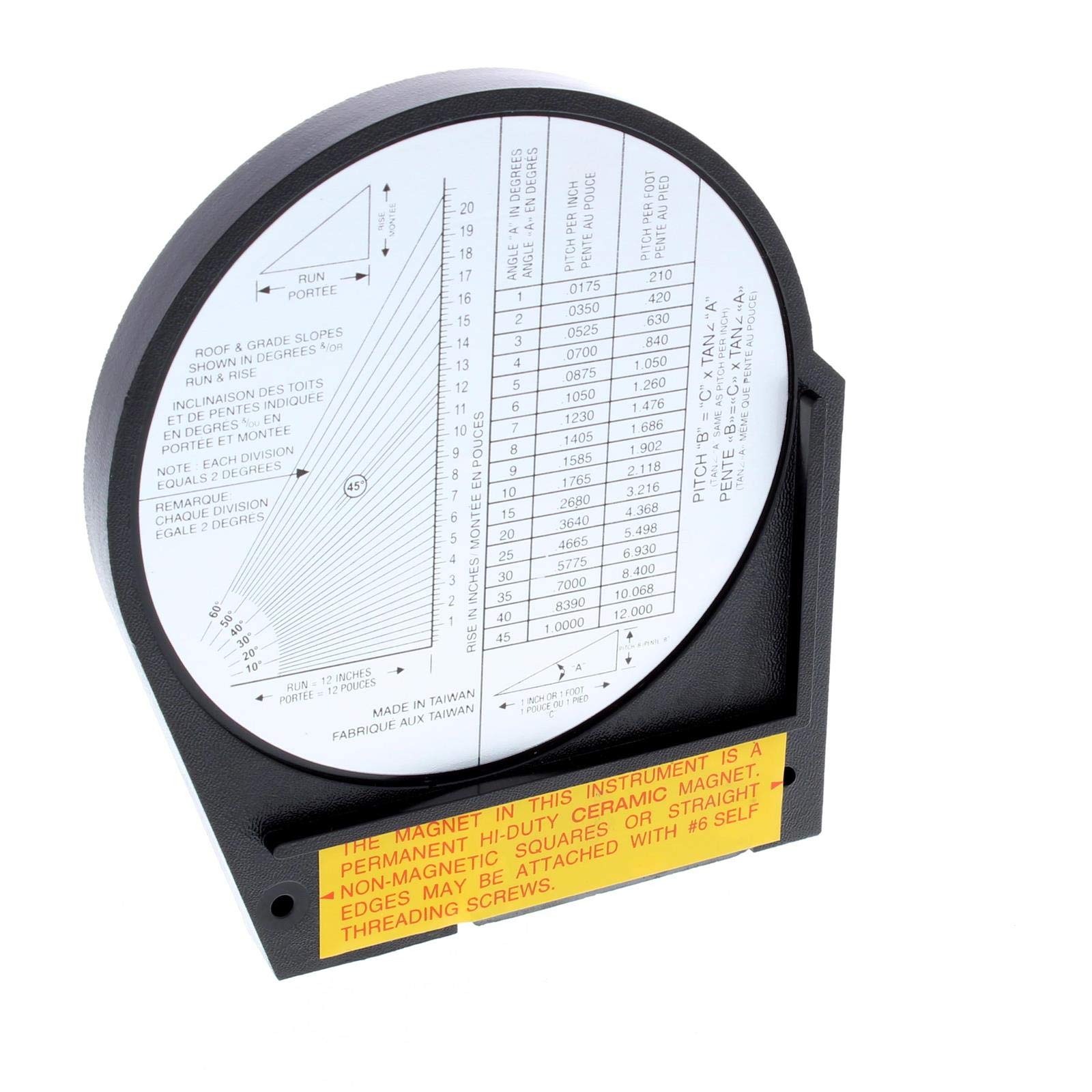Precision Angle Finder Tool - 4.14 Inch Diameter Measuring Instrument for Woodworking, Metalworking & DIY Projects