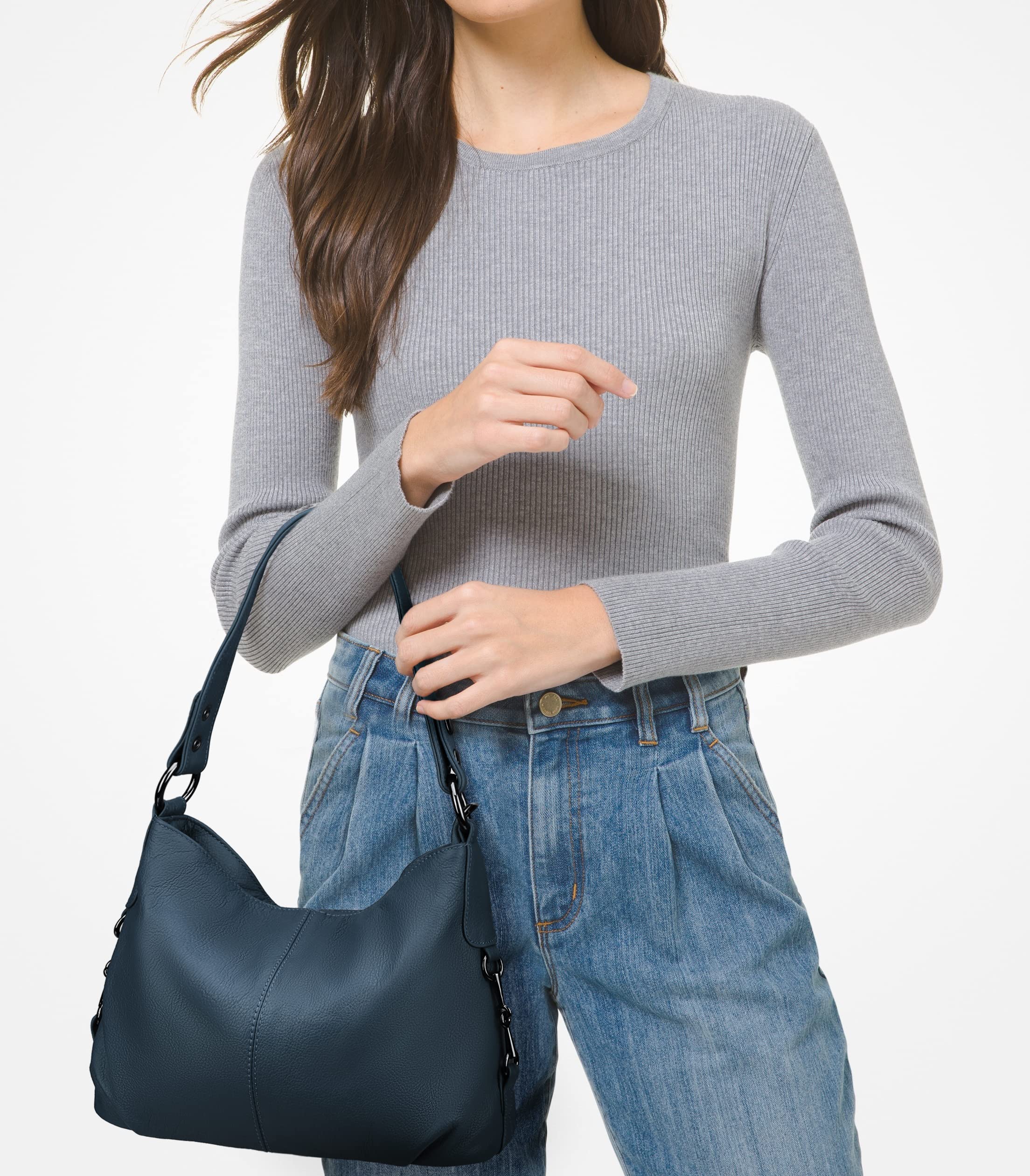 YALUXE Genuine Leather Shoulder Bag for Women - Stylish Crossbody Purse for Work & Travel