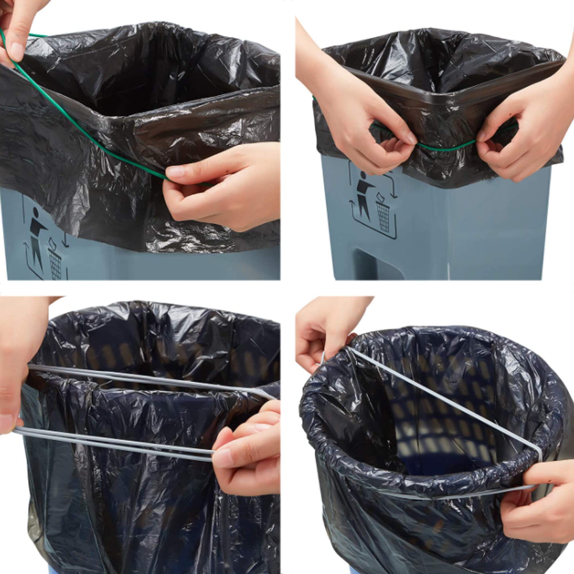 Hongmed Elastic Trash Can Bands Set of 3 - Blue Rubber Bands for 13-30 Gallon Garbage Cans | Durable & Strong Stretch | Home & Office Waste Bin Accessories | Perfect for Kitchen, Bathroom & Outdoor Use