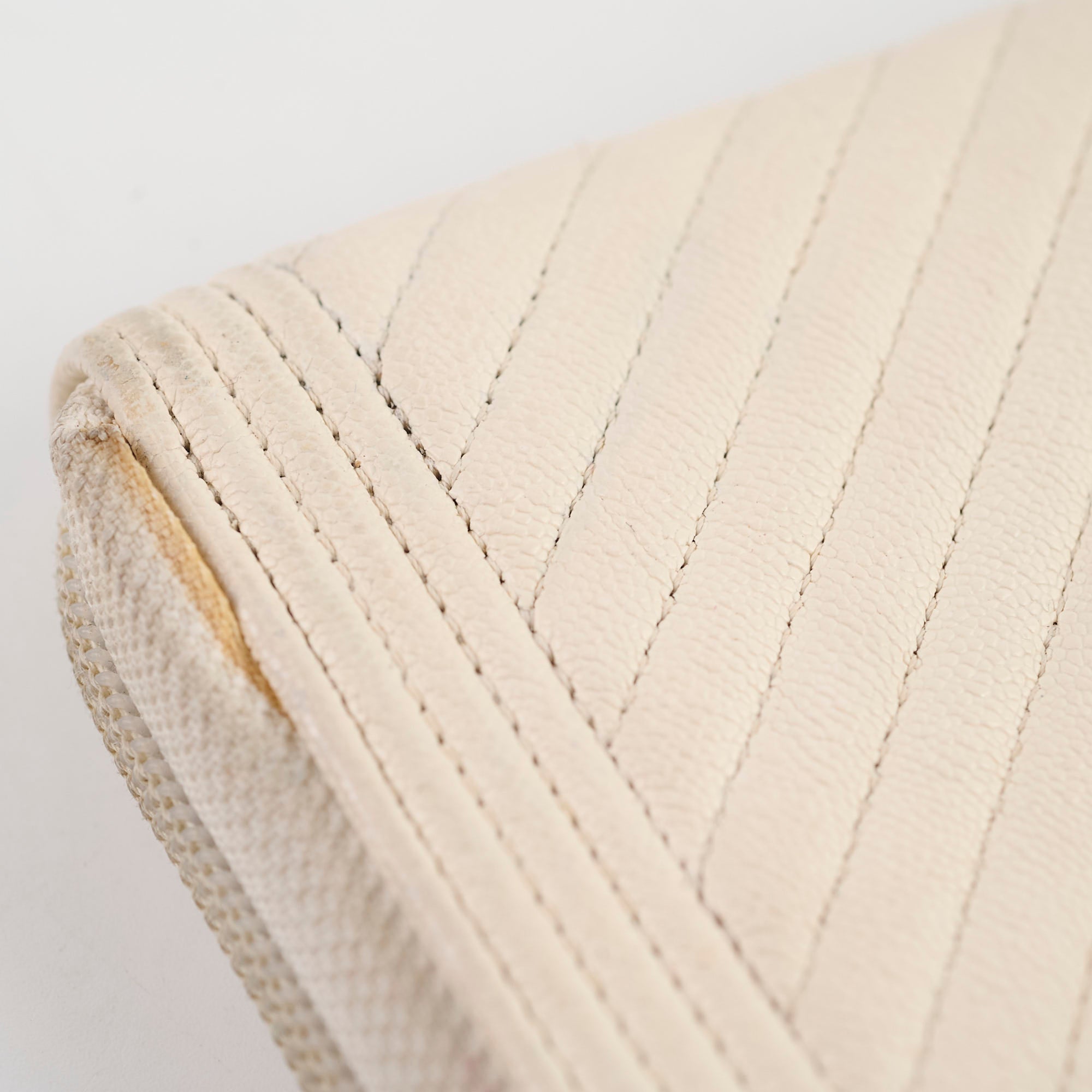 Chanel Chevron Boy Cream Long Wallet for Women | Luxury Designer Leather Wallet | Perfect for Everyday Use & Special Occasions