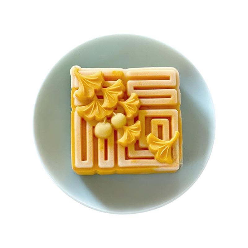 Mooncake Press Mold DIY Kit - Hand Pressed Mooncake Maker with Happiness Flower Stamp (75g) for Homemade Mooncakes, Pastries & Asian Desserts | Perfect for Mid-Autumn Festival, Baking Enthusiasts & Gift Making