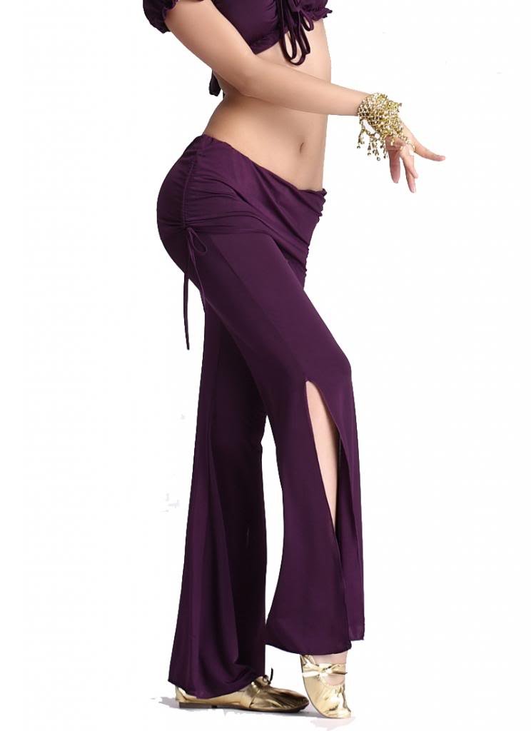 Women's Belly Dance Pants - Milk Silk Harem Pants with High Slit for Dance & Yoga | Comfortable Performance Wear for Belly Dancing, Yoga, and Lounge