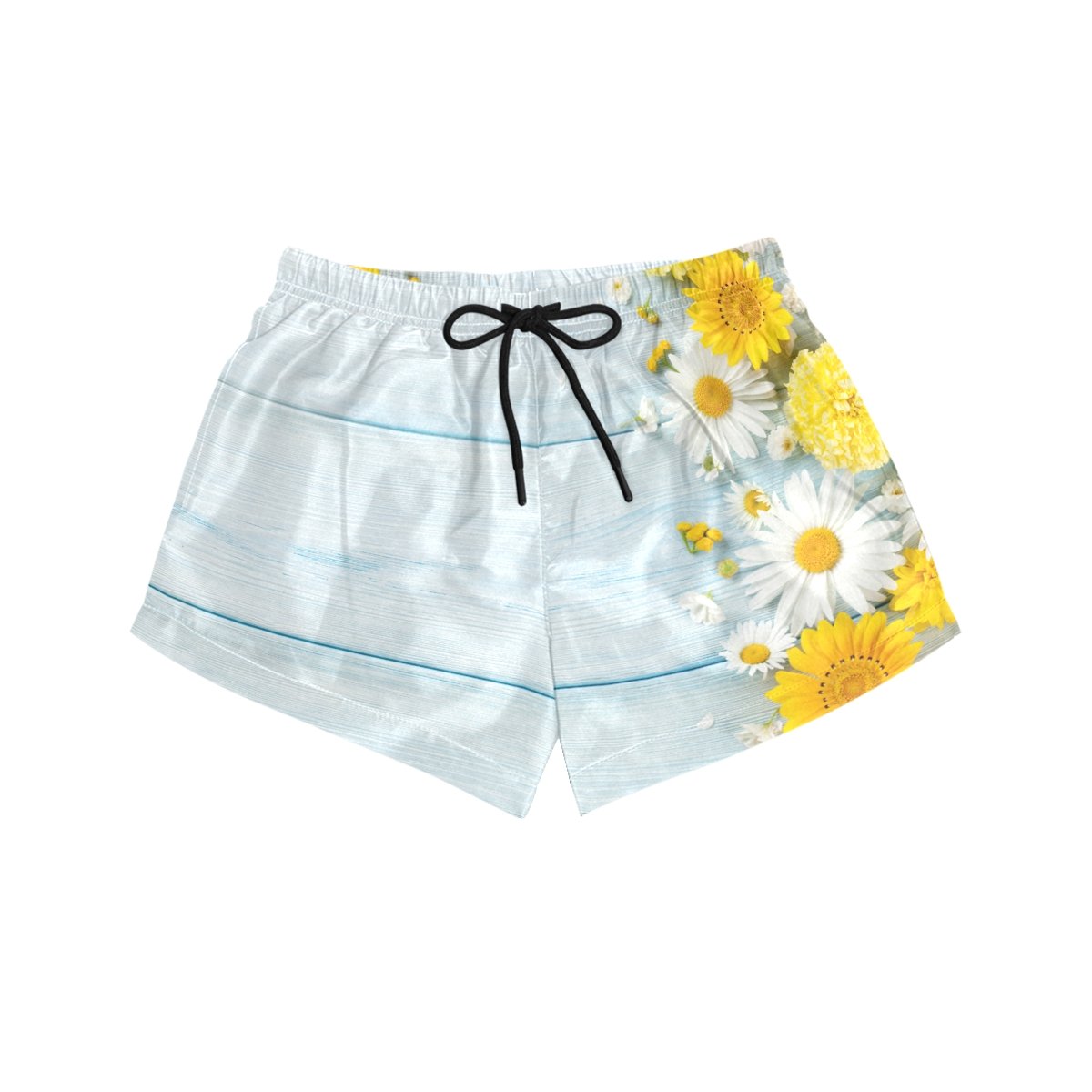ALAZA Women's Sunflower Print Drawstring Shorts - Casual Summer Beach Shorts for Women | Perfect for Vacation, Poolside Lounging & Outdoor Activities