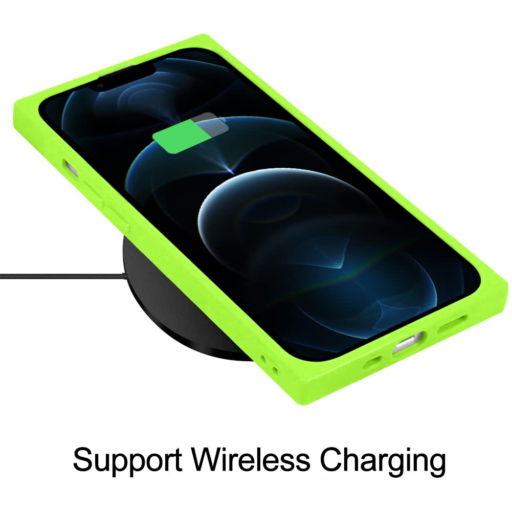 Premium Shockproof iPhone 12 Pro Max Case - 6.7 Inch Fluorescent Green TPU Slim Cover with Anti-Drop & Anti-Scratch Protection | Wireless Charging Compatible | Perfect for Outdoor Activities, Gym & Daily Use