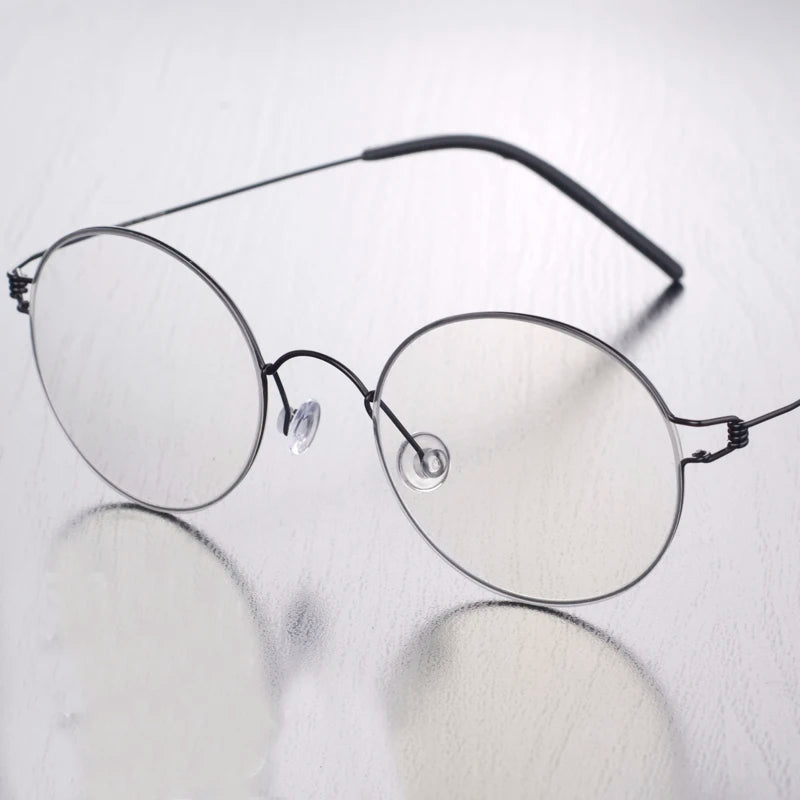 Aimee Unisex Full Rim Oval Screwless Titanium Eyeglasses Frame 13418 - Lightweight & Durable for Reading, Work, and Everyday Wear