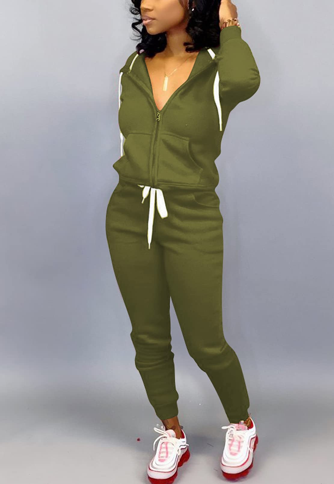 Mrskoala Women's 2-Piece Tracksuit Set - Soft Jogging Outfit with Pockets for Workout, Running & Lounge Wear - Perfect for Gym, Yoga & Casual Comfort