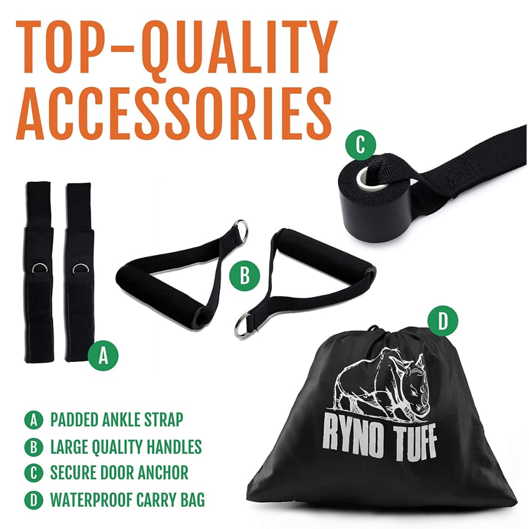 12-Piece Resistance Bands Set with 5 Workout Bands, Ankle Straps, Handles & Door Anchor - Home Gym Equipment for Strength Training, Physical Therapy, Yoga & Fitness - Perfect for Home Workouts, Travel & Rehab Exercises