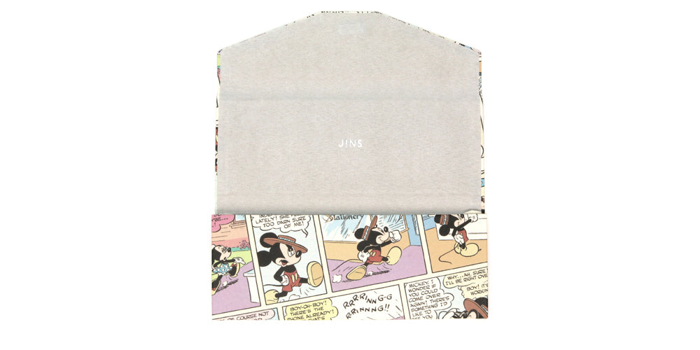 JINS x Disney Collection Foldable Eyeglasses Case (Beige) - Perfect for Travel, Work & Everyday Use